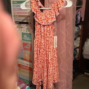 Charming Floral Kids Dress in Pink